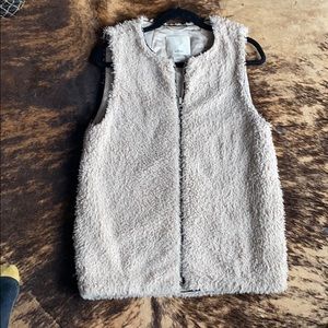 Cream Wilfred Faux-Fur vest